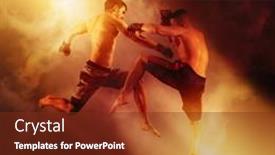  Presentation with mma - Beautiful theme featuring mma-boxers-fighters-fight backdrop and a tawny brown colored foreground