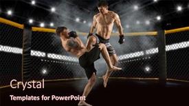  Presentation with mma - Slide set with mma-boxers-fighters-fight background and a wine colored foreground