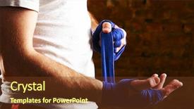  Presentation with mma - Slide set consisting of mma fighter is getting ready background and a tawny brown colored foreground