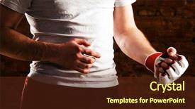  Presentation with mma - PPT theme with mma fighter is getting ready background and a tawny brown colored foreground