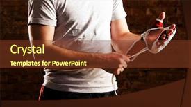  Presentation with brick wall - Presentation design with mma fighter is getting ready background and a tawny brown colored foreground