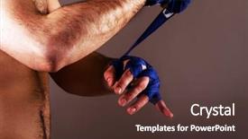  Presentation with mma - Slide deck consisting of mma fighter is getting ready background and a tawny brown colored foreground