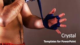  Presentation with mma - PPT layouts consisting of mma fighter is getting ready background and a tawny brown colored foreground