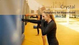  Presentation with fighters - PPT theme enhanced with mma-fighters-hits-the-bags background and a yellow colored foreground