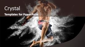  Presentation with knee - Cool new presentation theme with mma-male-fighter-jumping backdrop and a wine colored foreground