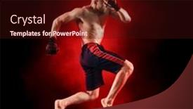  Presentation with mma - PPT theme enhanced with mma-male-fighter-jumping background and a wine colored foreground