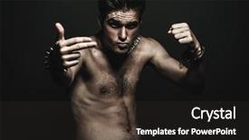  Presentation with mma - Audience pleasing presentation theme consisting of mma portrait of a bad backdrop and a dark gray colored foreground