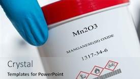  Presentation with packaging - Presentation theme featuring mn2o3-manganese-iii-oxide-cas background and a light gray colored foreground