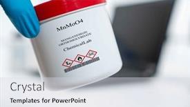  Presentation with laboratory chemical white - PPT theme enhanced with mnmoo4-manganese-ii-orthomolybdate-cas background and a light gray colored foreground