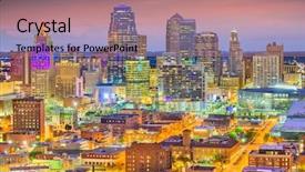  Presentation with kansas city - Audience pleasing presentation design consisting of mo - kansas city missouri usa downtown backdrop and a coral colored foreground