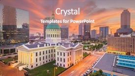  Presentation with dusk - Colorful slides enhanced with mo - st louis missouri usa downtown backdrop and a coral colored foreground