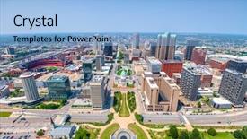  Presentation with usa - Amazing PPT theme having mo - st louis missouri usa downtown backdrop and a light blue colored foreground