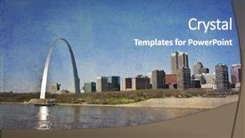  Presentation with skyline - PPT layouts enhanced with mo - st louis skyline along background and a teal colored foreground