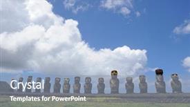  Presentation with chile - Amazing PPT layouts having moai sit on easter island backdrop and a light blue colored foreground