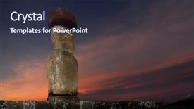  Presentation with monuments - Audience pleasing PPT layouts consisting of moai sit on easter island backdrop and a wine colored foreground