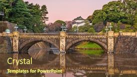  Presentation with tokyo - PPT theme with moat-and-bridge-in-tokyo background and a tawny brown colored foreground