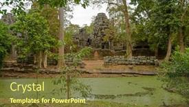  Presentation with cambodia - Amazing slides having moat in banteay kdei temple angkor cambodia backdrop and a tawny brown colored foreground