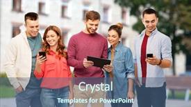  Presentation with technology students - Colorful slide deck enhanced with technology education and people concept backdrop and a ocean colored foreground