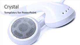  Presentation with field - Colorful PPT theme enhanced with mobile accessories - macro close up of white backdrop and a sky blue colored foreground