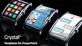  Presentation with black technology - PPT theme featuring mobile accessories - modern technology object and media background and a  colored foreground