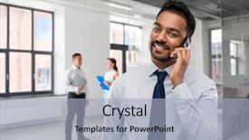  Presentation with great communication skills in business - Colorful slide deck enhanced with business communication and realty concept backdrop and a light blue colored foreground