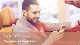  Presentation with people mobile technology - Theme having mobile application test - auto business car sale consumerism background and a coral colored foreground