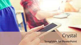  Presentation with technology learning - Audience pleasing slide deck consisting of mobile application test - education high school learning technology backdrop and a  colored foreground