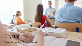  Presentation with technology learning - Slide set featuring mobile application test - education high school learning technology background and a coral colored foreground