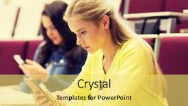  Presentation with cognitive development of high school learners - Presentation theme enhanced with mobile application test - education high school university learning background and a yellow colored foreground