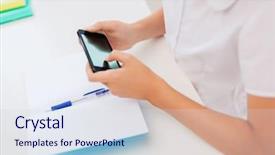  Presentation with school technology - Colorful presentation theme enhanced with mobile application test - education school technology and internet backdrop and a sky blue colored foreground