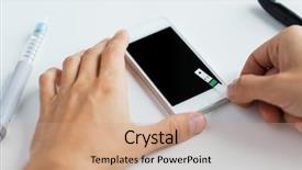  Presentation with home health care - Cool new slide deck with mobile application test - medicine diabetes glycemia health care backdrop and a coral colored foreground