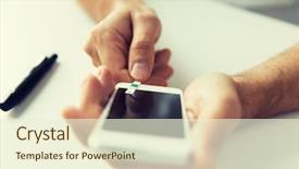  Presentation with home health care - Theme with mobile application test - medicine diabetes glycemia health care background and a cream colored foreground