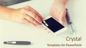  Presentation with home health care - Cool new slide deck with mobile application test - medicine diabetes glycemia health care backdrop and a cream colored foreground