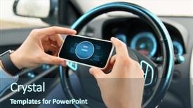  Presentation with car engine - Presentation consisting of mobile application test - transport business trip technology background and a ocean colored foreground