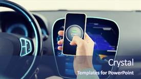  Presentation with people mobile technology - Amazing PPT theme having mobile application test - transport business trip technology backdrop and a  colored foreground