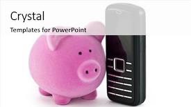  Presentation with mobile banking - Slides consisting of mobile banking - piggy bank with phone background and a white colored foreground