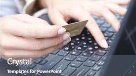  Presentation with car body repairer holding - Slide set having mobile banking - woman holding credit card background and a gray colored foreground