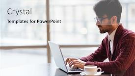  Presentation with networking - Slides enhanced with mobile-businessman-or-freelancer-networking background and a white colored foreground