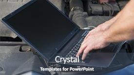  Presentation with car service - Amazing presentation theme having mobile car service engineer checking backdrop and a  colored foreground