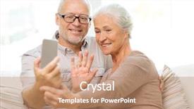  Presentation with family communication - Colorful slides enhanced with mobile communication - family technology age gesture backdrop and a coral colored foreground