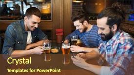  Presentation with people mobile technology - PPT layouts featuring mobile communication - people men leisure friendship background and a tawny brown colored foreground