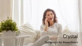  Presentation with work happy hour - Cool new presentation with mobile computer - happy casual beautiful woman working backdrop and a mint green colored foreground