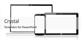  Presentation with electronic - Slide set consisting of mobile computer - set of electronic devices background and a white colored foreground