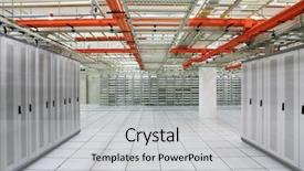  Presentation with data communications - Colorful presentation design enhanced with mobile comunication data server - communications site backdrop and a light gray colored foreground