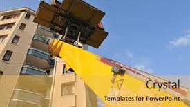  Presentation with lift - Theme having mobile crane - moving vehicle with lift carrying background and a yellow colored foreground