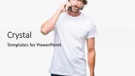  Presentation with teeth - Audience pleasing PPT layouts consisting of mobile dental - handsome hispanic man model talking backdrop and a  colored foreground