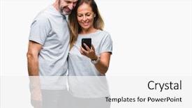  Presentation with texting while driving - PPT theme having mobile dental - middle age hispanic couple texting background and a white colored foreground