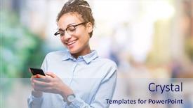  Presentation with african american teen girls - Colorful PPT layouts enhanced with mobile dental - young braided hair african american backdrop and a  colored foreground