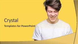  Presentation with happy sad face man - Amazing theme having mobile dental - young man using smartphone backdrop and a yellow colored foreground