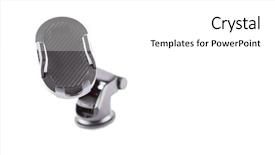  Presentation with assistive device - Colorful PPT layouts enhanced with mobile device in car backdrop and a white colored foreground